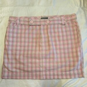 Route 66 Pink Plaid Mini Skirt